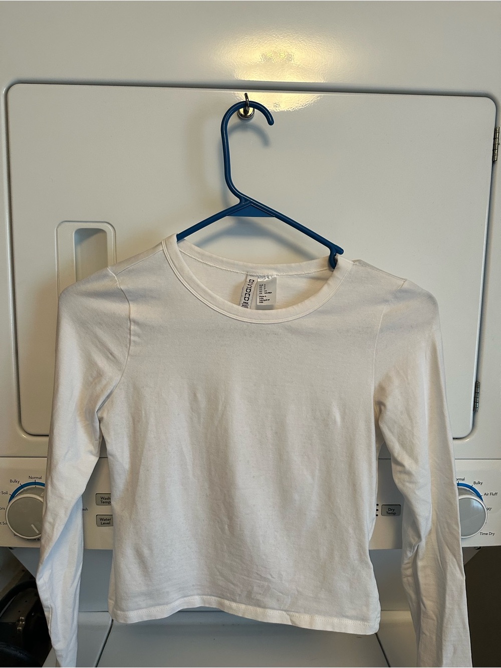 H&M White Long-Sleeve Crop Top